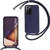 Beajew Custodia per Samsung Galaxy Note 20 Ultra Cover con Regolabile Rimovibile Corda da Catena Collana Necklace Antiurto Cordino Collari per Samsung Galaxy Note 20 Ultra, Blu Scuro