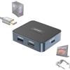 AGFINEST Adattatore da DisplayPort a USB C per occhiali AR, 4K120Hz 2K240Hz HDR 3x USB 2.0 Hub sorgente unidirezionale DP1.4 a USB C per PC GPU a XREAL, VITURE, Rayneo, Rokid, monitor portatile (cavo di