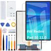 HLYGZX Display Schermo per Redmi Pad SE 11.0 2023 23073RPBFG Nero | con kit di riparazione，IPS LCD，Display HD，Sostituire lo schermo