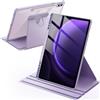 JETech Custodia Rotante per Samsung Galaxy Tab S10+ 2024/Tab S9 FE+/S9+ 2023 12,4 Pollici con S Pen Holder, 360 Gradi Rotazione Protettiva Supporto Cover Chiaro Retro (Lavanda)