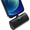 Pxwaxpy Mini Power Bank 5200mAh, 20W Ricarica Rapida Powerbank Portatile, Ultra Sottile & Leggero Batteria Esterna con LCD Display per iPhone 14/14Pro Max/13/13 Pro Max/13/12/12Pro/11/X/XS/SE/8/7/6 Serie-Nero