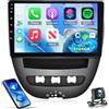 NHOPEEW 8 core 4+64G Autoradio Android per Peugeot 107 / Citroen C1 / Toyota Aygo 2005-2014 con Carplay Android Auto - Autoradio touchscreen IPS da 10,1 pollici - DSP WiFi GPS Schermo Diviso Assistente Vocale