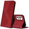 ZONNAVI Cover per Samsung Galaxy A72 5G / 4G, Flip Custodia Pelle PU con [Slot Cart] [Supporto Stand] [Magnetica], Cover a Libro Portafoglio per Samsung Galaxy A72 5G / 4G (Rosso)
