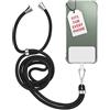MyGadget Cordino Universale con Linguetta in Nylon per Cover di Smartphones - Corda | Catena compatibile con Custodia di Cellulari - Nero