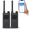 Alervites AT2 Walkie Talkie UHF con Messaggistica Off-Grid (Testo e Foto), Programmazione App Wireless, Doppio PTT, 30CH, Batteria 2200mAh, USB-C, Clone Radio, Sync Canale, Outdoor/Emergenza, 2 Pezzi