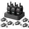 Retevis H777D Walkie Talkie Caricatore a 6 Vie, Ricetrasmittenti PMR446 senza Licenza, con Pulsante, Schermo LCD, USB, Radio Bidirezionale con Auricolare per Negozi, Sicurezza (6 Pezzi, Nero)