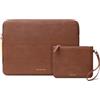 Comfyable Custodia protettiva sottile per laptop con custodia per accessori compatibile con MacBook Pro e MacBook Air da 13/13,3/14 pollici, custodia da viaggio per Mac, custodia sottile in pelle PU