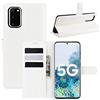 JIUNINE Cover per Samsung Galaxy S20 FE, Custodia Libro in Pelle Sintetica Portafoglio Case Flip Antiurto [Slot per Schede] [Chiusura Magnetica] Compatibile con Samsung Galaxy S20 FE, Bianco