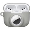 kwmobile Custodia 2 in 1 compatibile con Apple Airpods Pro 3 e AirTag - Cover Cuffie Bluetooth - Protezione in Silicone con Moschettone - grigio