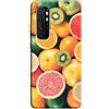 Mixroom - Cover Custodia Back case In TPU Silicone Morbido Per TCL 20L / TCL 20L Plus Fantasia Agrumi Oranges M480