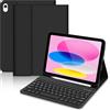 KTOITION Staccabile Tastiera iPad 10 Generazione 10.9'' 2022, Cover con Tastiera iPad 10 Generazione, Italiano ‎QWERTY Staccabile Tastiera con iPad 10a Generazione 10.9'', (Nero 1)