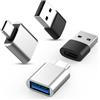 Ticenpe Confezione da 4 adattatori da USB C a USB 3.0 (confezione da 2) e adattatore da USB 2.0 a USB C (confezione da 2), trasferimento dati SuperSpeed da 5 Gbps e convertitore USB di ricarica compatibile
