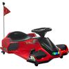 HOMCOM Go Kart Elettrico per Bambini 8-12 Anni Velocità 3-8 km/h per Drifting con Luci e Musica, Rosso