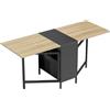 HOMCOM Tavolo pieghevole da pranzo con ali ribaltabili, 4 scomparti e 3 configurazioni per cucina soggiorno, 169x60x75 cm, naturale scuro | Aosom Italy