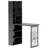 HOMCOM Scrivania Moderna Pieghevole con Libreria e Lavagna, in Legno e Metallo, 98x51x153 cm, Nero | Aosom Italy
