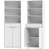 HOMCOM Mobile Bagno Alto, Armadietto Stretto, 3 Ripiani Aperti, Cassetto, Bianco | Aosom Italy