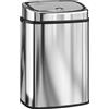 HOMCOM Pattumiera con Sensore a Infrarossi da 50L in Acciaio Inox con 2 Modalità di Apertura, Argento | Aosom Italy