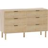 HOMCOM Cassettiera 6 Cassetti in Legno per Camera e Ingresso Stile Nordico, 120x39.5x75 cm, Rovere | Aosom Italy