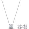 PANDORA Set regalo per donna: collana e orecchini a lobo, set di gioielli scintillanti con quadrifoglio, argento 925, zirconi cubici confezione multiprodotto 21782