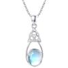 OHAYOO Collana Pietra di Luna, Ciondolo a Goccia Argento 925, Nodo Celtico. Gioielli Celtici, Regali per Donne e Ragazze