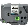 vhbw Cassetta nastro compatibile con Brother PT H 500 Li, P 700, RL 700 S, H 500 etichettatrice 8m x 24 mm nero su argentato opaco