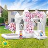 SportBob Castello Gonfiabile Bianco con Scivolo Trampolino e Piscina di Palline, Castelli Gonfiabili Esterno Interno con Soffiatore per Bambini Giardino Parco Festa Matrimonio Compleanno Regali, 320×280×210cm