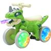 NMM Dinosauro girante a partire da 1 anno, auto antiscivolo per 12-36 mesi, giocattolo dinosauro con luci, musica e funzione spray, regali adatti per il primo compleanno per ragazzi e ragazze - verde
