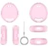 Zhixteu Custodia Protettiva per Tamagotchi Uni, Mini Custodia Portatile Antiurto per Bambini (rosa trasparente)