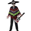 Atosa Costume Cheletro Poncho Musicale Divertente Nero Bambino 3 A 4 AÑOS