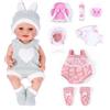 BABESIDE Bambola Bambina Mia 30 cm con Accessori per la Pappa e Due Vestiti di Ricambio - Giocattolo per Bambini e Bambine da 3 Anni in Su