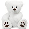 LotFancy Orso Peluche Orsacchiotto di Peluche Simpatico Circa 50.8cm Colore Bianco Orsetto con Grandi Impronte per San Valentino, Compleanno, Natale ecc