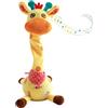 JIEBWCHA Giocattolo a forma di giraffa parlante, peluche giraffa e parlante, figura interattiva musicale cantante con batterie ricaricabili, per feste, viaggi, picnic all'aperto