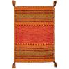 Pierre Tappeti Tappeto ANTIQUE-KILIM arancione tessuto a mano in cotone e ciniglia cm.60x90