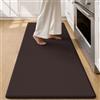 COLOR&GEOMETRY 10mm Tappeto da Cucina Antifatica-Runner più largo antiscivolo 60x150cm, Impermeabile e Antiolio, Imbottitura Morbida in Memory Foam, Ideale per Zona Lavello, Piano Cottura, Marrone