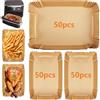 hicoosee 150 Pezzi Carta Forno per Friggitrice ad Aria, Fogli per Friggitrice ad Aria, Antiaderente Carta per Friggitrice ad Aria per Ninja AF500EU, Friggitrice ad aria con capacità di 10L e 10,4L