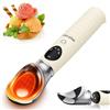 MQFORU Paletta per gelato riscaldata, paletta per gelato elettrica ricaricabile con display LED, calore portatile a 4 livelli 40-70° C, 2500 mAh per gelato duro, adatta per lavastoviglie (Beige)