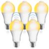Leikurvo 5 lampadine LED E27 con sensore di movimento, lampadina LED con sensore di movimento PIR lampada 12W bianco caldo 2700K sensore di luce lampada a risparmio energetico per corridoio garage