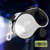 CECOMBINE Guinzaglio per cani da 8 m, con luce LED e supporto per borsa, guinzaglio senza nodi, pulsante del freno rapido e impugnatura antiscivolo, per cani fino a 50 kg, shopping, allenamento, viaggi