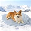 COZY KISS Tappetino Refrigerante per Cani e Gatti 86x99cm - Q-Max>0.4, Tappeto Rinfrescante Estate, Cuccia Refrigerante Lavabile, Cuscino Raffreddamento per Caldo, a Forma di Foglia, Blu
