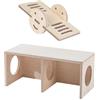 SGSCFG 1 Pezzo di Mini Tavolo in Legno E Weesaw 1 Pezzi, Accessori per La Casa di Criceto, Giocattoli di Esplorazione del Criceto, Riserve di Animali Domestici.