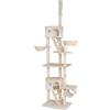 lionto Tiragraffi per Gatto XXL Albero Tiragraffi Gatto Gioco Giocattolo Gatti Altezza Regolabile 230-250 cm, Beige/Bianco