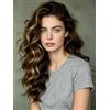 LaaVoo Extension Capelli Veri Tessitura 45cm 100g Balayage Marrone Scuro Mix Biondo Caramello Extension Tessitura Capelli Lisci Remy Matassa #4/27/4