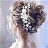 Kiiwah Fiore Sposa Matrimonio Capelli Vite Cristallo Fasce per Capelli Accessori Capelli Sposa Argento, Forcine a Forma Perlé a Forma Di U per Donne e Ragazze
