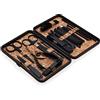Aba Group Kit Unghie 18 Set - Set Manicure Professionale - Per Viso, Piedi, Mani - Kit Manicure Professionale - Set Per Unghie - Viaggio Set Unghie in una Custodia - Sughero
