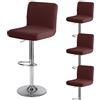 Levoberg Fodera per sgabello da bar con schienale impermeabile, copertura per seggiolone da bar estensibile, fodera per sedia da sala da pranzo girevole lavabile, 4 pezzi, caffè scuro