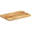 Keeushr piano del tavolo da 40 x 20 x 2,5 cm, in legno di mango massiccio con bordo alberi, superficie ruvida, bordo naturale rustico, versatile come piano di ricambio per la casa o il commercio
