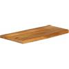 Keeushr Piano da tavolo in legno di mango massiccio con bordo albero, 70 x 30 x 3,8 cm, bordo naturale rustico, piano di ricambio versatile per tavoli a casa o commerciale, facile da pulire