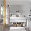 MOB-IN Set mobile doppio lavabo bianco 120 cm + 2 lavabi + 2 specchi + 2 rubinetti + colonna Sorrento