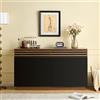 Bladez Credenza moderna, 150 cm, marrone e nero, MDF, 4 ante, 2 cassetti, ripiani regolabili, per soggiorno, sala da pranzo, cucina