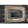 Furnitech C81 Future Pareti attrezate, Soggiorno moderno, Set mobile TV, Armadio moderno, Pensile (Led bianco, C81-M-S3 1B)